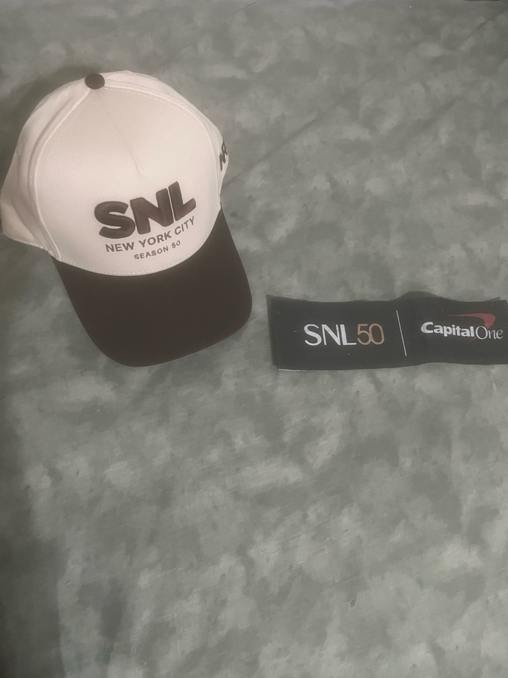 SNL 50th NEW Cap Hat Grey Feb 2025 Saturday Night Live with inserts Brown